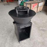 Gratar cu Plita Rotunda 62 cm, Fire Pit, Grill si Suport Ceaun, pe Roti - BUZ.RO