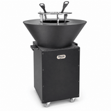 Gratar cu Plita Rotunda 62 cm, Fire Pit, Grill si Suport Ceaun, pe Roti - BUZ.RO