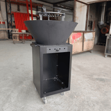 Gratar cu Plita Rotunda 62 cm, Fire Pit, Grill si Suport Ceaun, pe Roti - BUZ.RO