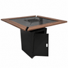 Gratar de gradina 4 in 1 | 107x107cm | fire pit|Plita 10|8 mm|Blat din Lemn|Suport Ceaun/Disc blat lemn| reglare tiraj tavita cenusa - BUZ.RO