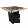 Gratar de gradina 4 in 1 | 107x107cm | fire pit|Plita 10|8 mm|Blat din Lemn|Suport Ceaun/Disc blat lemn| reglare tiraj tavita cenusa - BUZ.RO