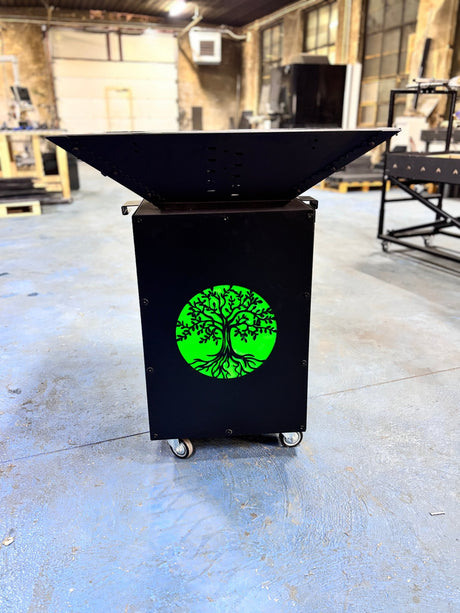 Gratar de gradina, 5 in 1 ,fire pit cu Plita 10 mm Otel , Suport Ceaun/Disc , Gratar de curte , Personalizabil , Copacul Vietii - BUZ.RO