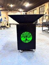 Gratar de gradina, 5 in 1 ,fire pit cu Plita 10 mm Otel , Suport Ceaun/Disc , Gratar de curte , Personalizabil , Copacul Vietii - BUZ.RO