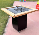 Gratar de gradina 5 in 1 | fire pit|Plita 10|8|6 mm|Blat din Lemn|Suport Ceaun/Disc blat Frasin - BUZ.RO