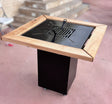 Gratar de gradina 5 in 1 | fire pit|Plita 10|8|6 mm|Blat din Lemn|Suport Ceaun/Disc blat Frasin - BUZ.RO