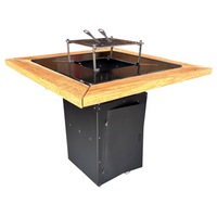 Gratar de  gradina  75x75 cm fire pit cu Plita 6, 8 sau 10 mm Otel dur