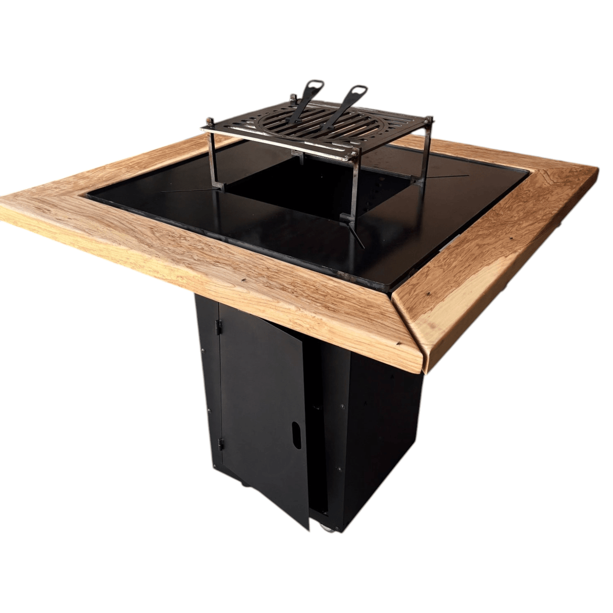 Gratar de gradina 75x75 cm fire pit cu Plita 6, 8 sau 10 mm Otel dur - BUZ.RO
