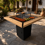 Gratar de gradina 75x75 cm fire pit cu Plita 6, 8 sau 10 mm Otel dur - BUZ.RO