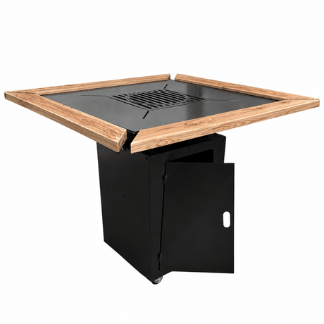 Gratar de gradina 75x75 cm fire pit cu Plita 6, 8 sau 10 mm Otel dur - BUZ.RO
