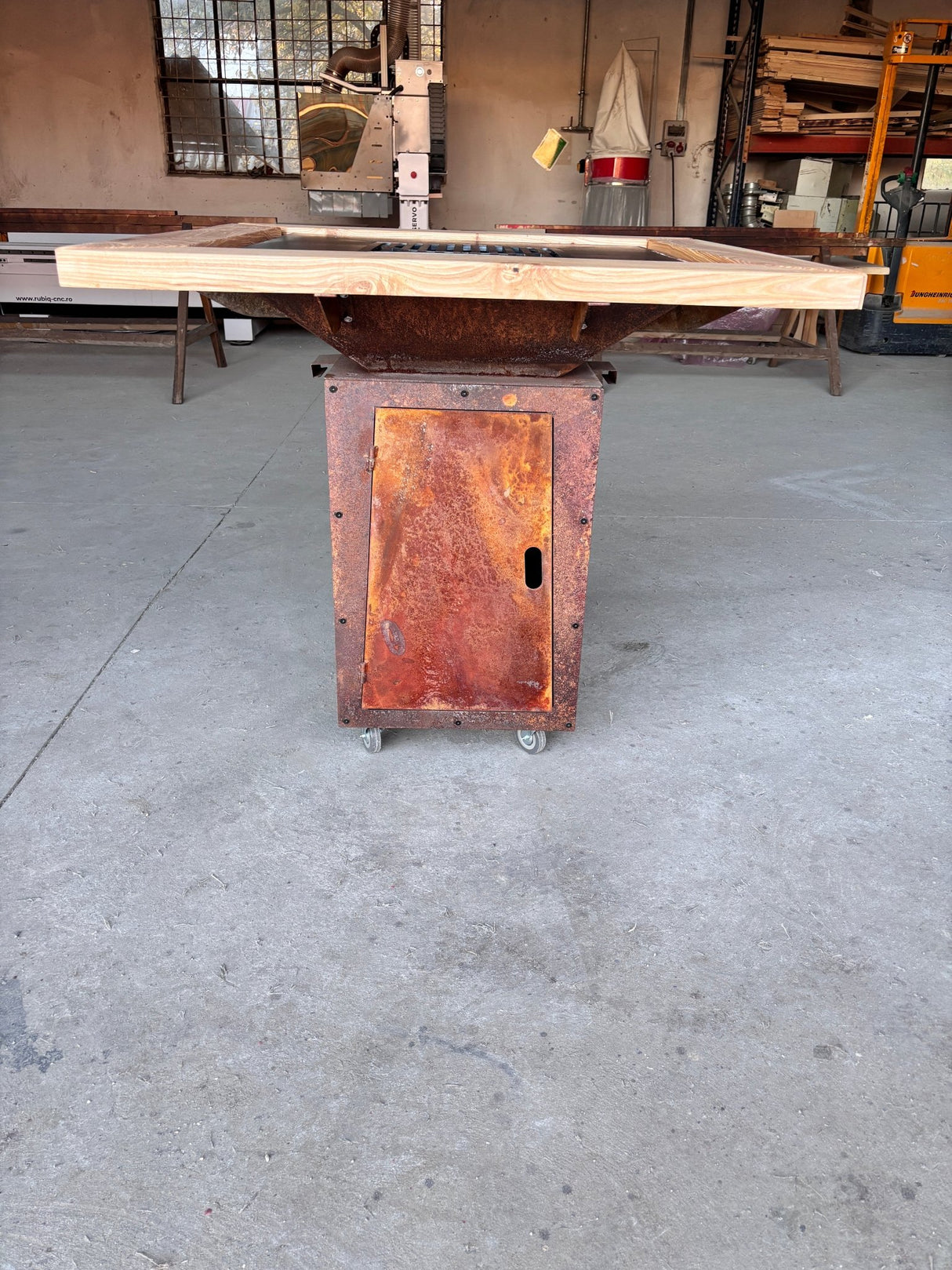 Gratar de gradina Corten Plita 10, 8 sau 6 mm 75x75 cm fire pit - BUZ.RO