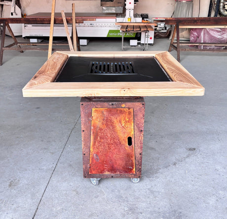 Gratar de gradina Corten Plita 10, 8 sau 6 mm 75x75 cm fire pit - BUZ.RO