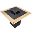 Gratar de gradina Fire Pit Personalizabil 75x75 cm din otel 10 mm pe lemne, pentru gradina sau terasa  + blat de lemn - BUZ.RO