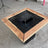 Gratar de gradina FirePit 107x107cm| Gratar cu plita 75x 75 cm din otel| 8/10 mm| pentru gradina sau terasa | blat de lemn - BUZ.RO