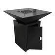 Gratar de gradina, plita 75x75 cm fire pit cu grosime 6, 8 sau 10 mm, Otel dur, fara blat - BUZ.RO