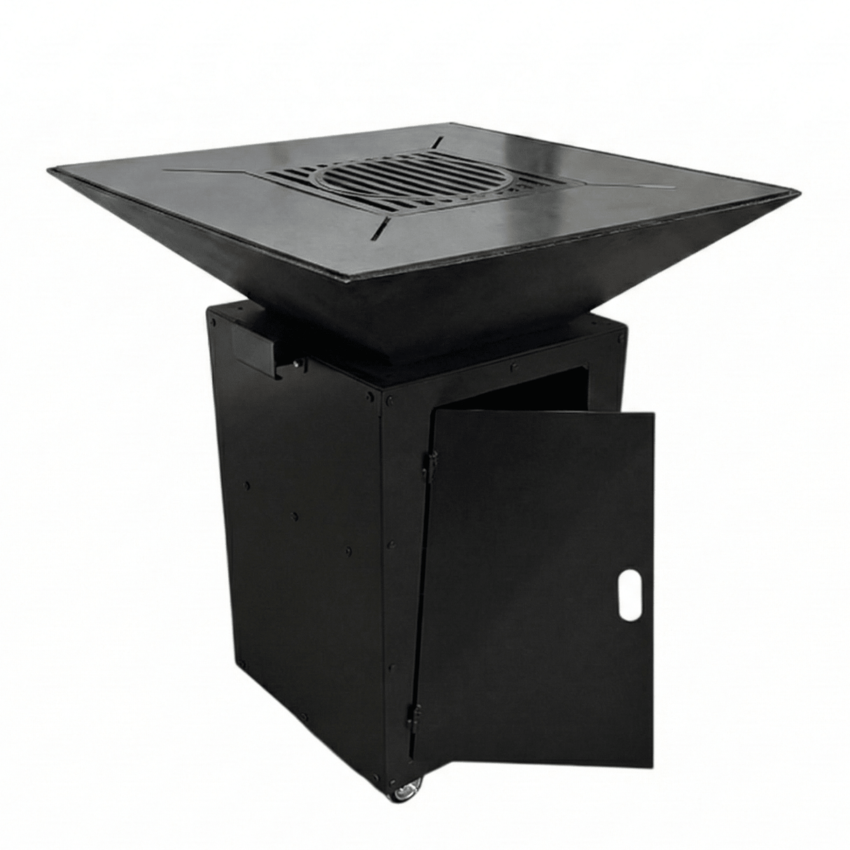 Gratar de gradina, plita 75x75 cm fire pit cu grosime 6, 8 sau 10 mm, Otel dur, fara blat - BUZ.RO