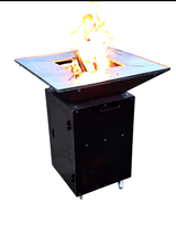 Gratar de gradina, plita 75x75 cm fire pit cu grosime 6, 8 sau 10 mm, Otel dur, fara blat - BUZ.RO