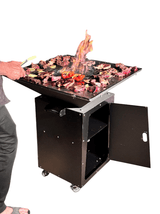 Gratar de gradina, plita 75x75 cm fire pit cu grosime 6, 8 sau 10 mm, Otel dur, fara blat - BUZ.RO