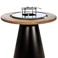 Gratar de  gradina VIP fire pit cu Blat din lemn si  Plita 10 mm