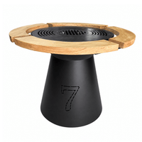 Gratar de  gradina VIP fire pit cu Blat din lemn si  Plita 10 mm