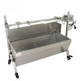 Gratar electric, rotisor, protap, mobil, din otel inoxidabil, dimensiuni 114x23x40cm