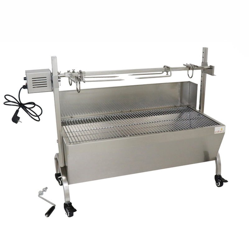 Gratar electric, rotisor, protap, mobil, din otel inoxidabil, dimensiuni 114x23x40cm - BUZ.RO