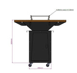 Gratar gradina 107x107cm| plita 75x75 cm|Fire Pit din otel 10 mm pe lemne cu BLAT DE LEMN Ars|cenusar|reglare tiraj - BUZ.RO