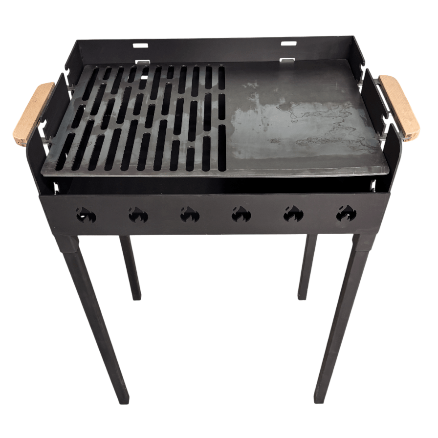 Gratar Gradina 3 mm+ plita, reglabil pe inaltime de gatire , 65X45X h95 CM - BUZ.RO