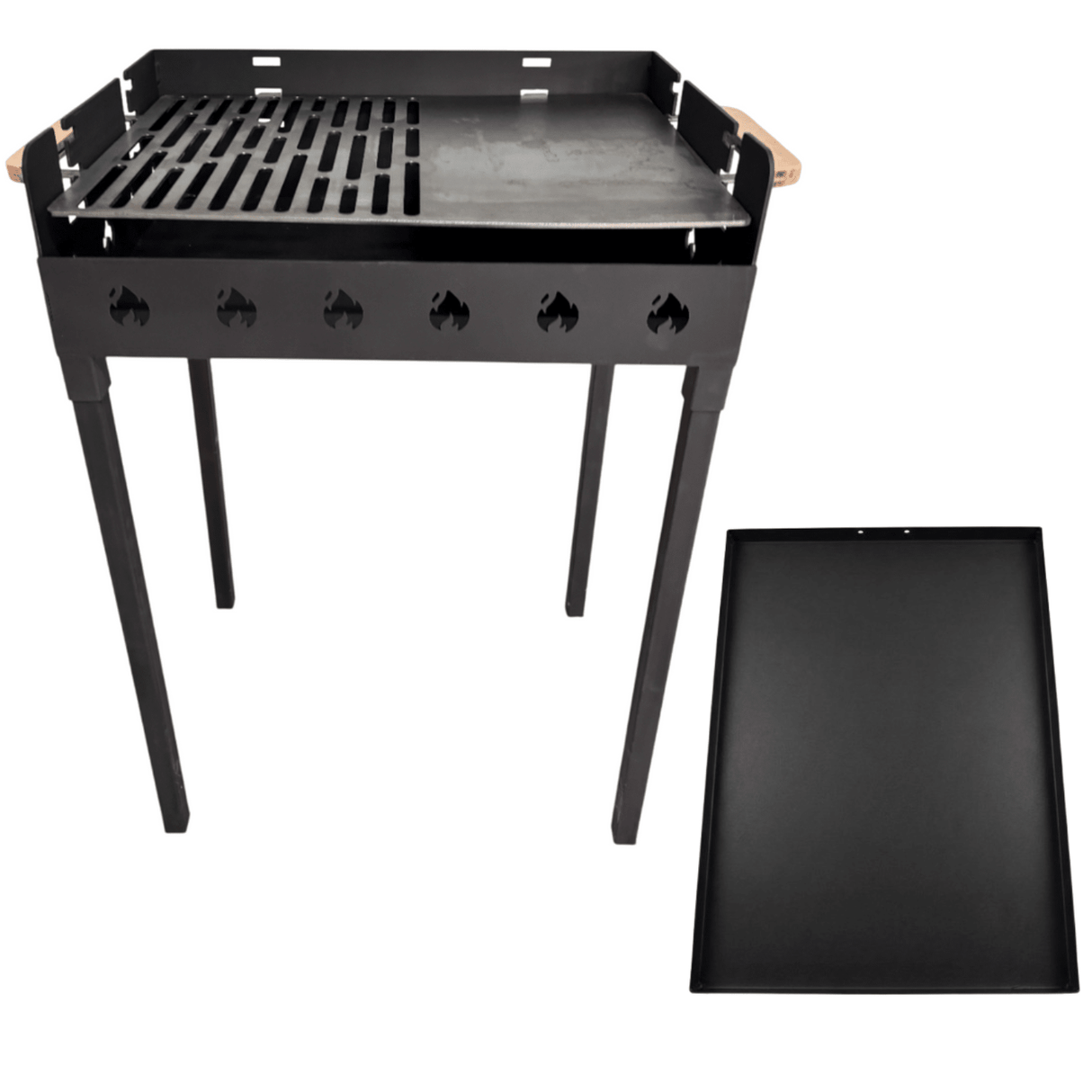 Gratar Gradina 3 mm+ plita, reglabil pe inaltime de gatire , 65X45X h95 CM - BUZ.RO