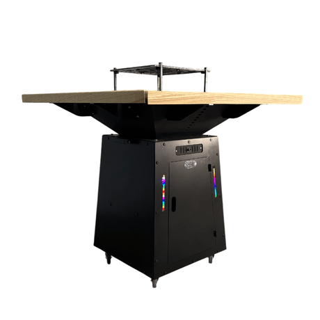 Grătar Grădină 4în1 | Plită 8 - 10mm | Lemn Frasin | Lumini - BUZ.RO