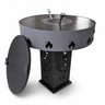 Gratar Gradina 4in1 Rotund plita 90cm |grosime 10 mm Fire Pit din fier pe lemne| terasa|multifunctional cu suport ceaun inclus - BUZ.RO