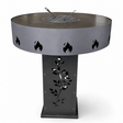 Gratar Gradina 4in1 Rotund plita 90cm |grosime 10 mm Fire Pit din fier pe lemne| terasa|multifunctional cu suport ceaun inclus - BUZ.RO