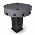 Gratar Gradina 4in1 Rotund plita 90cm |grosime 10 mm Fire Pit din fier pe lemne| terasa|multifunctional cu suport ceaun inclus - BUZ.RO