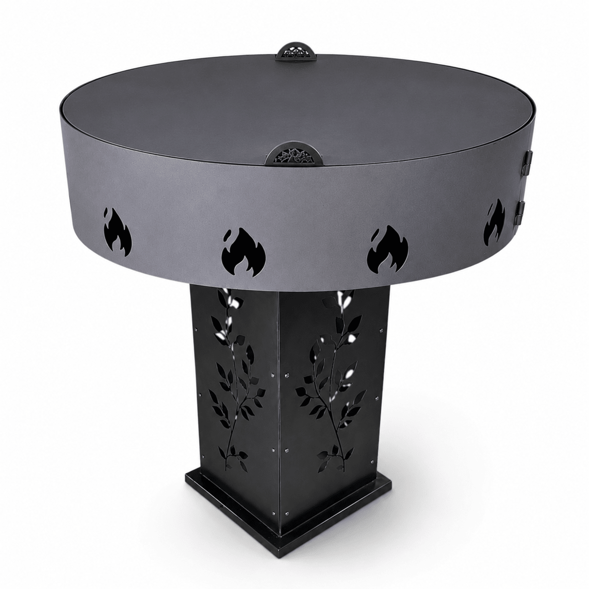 Gratar Gradina 4in1 Rotund plita 90cm |grosime 10 mm Fire Pit din fier pe lemne| terasa|multifunctional cu suport ceaun inclus - BUZ.RO