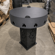 Gratar Gradina 4in1 Rotund plita 90cm |grosime 10 mm Fire Pit din fier pe lemne| terasa|multifunctional cu suport ceaun inclus - BUZ.RO