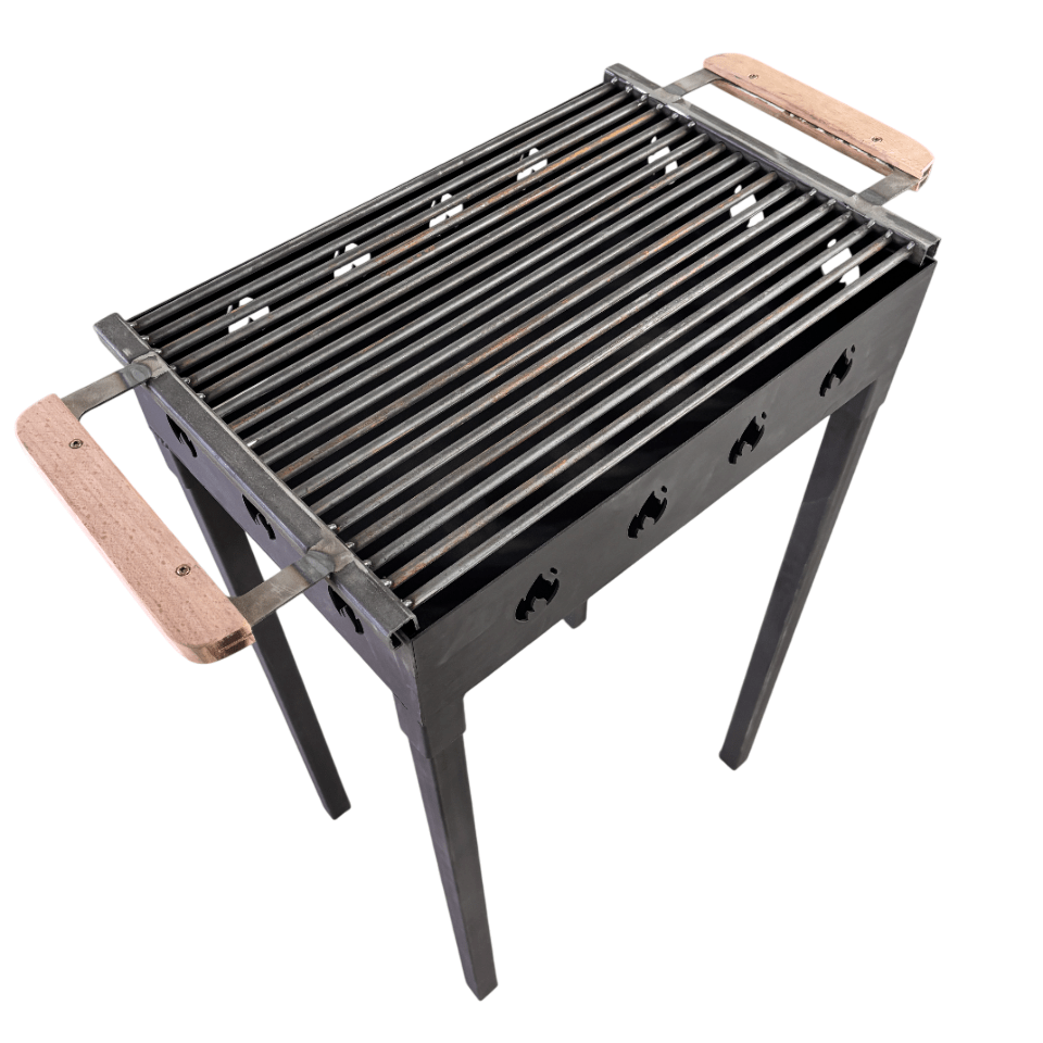 Gratar Gradina 50 x 35 cm cu bare rotunde din otel 8mm , pentru camping, Picnic - BUZ.RO