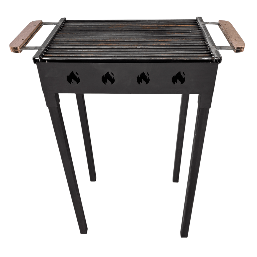 Gratar Gradina 50 x 35 cm cu bare rotunde din otel 8mm , pentru camping, Picnic - BUZ.RO