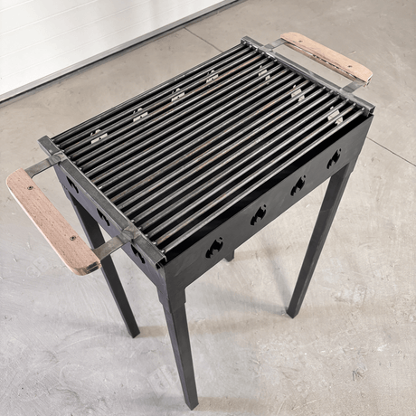 Gratar Gradina 50 x 35 cm cu bare rotunde din otel 8mm , pentru camping, Picnic - BUZ.RO