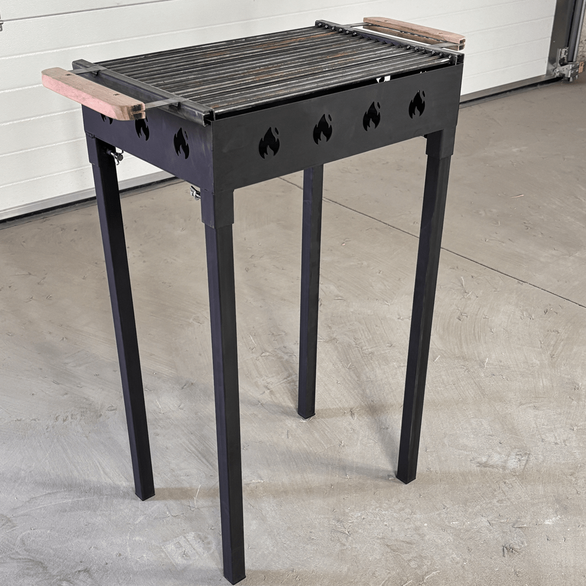 Gratar Gradina 50 x 35 cm cu bare rotunde din otel 8mm , pentru camping, Picnic - BUZ.RO