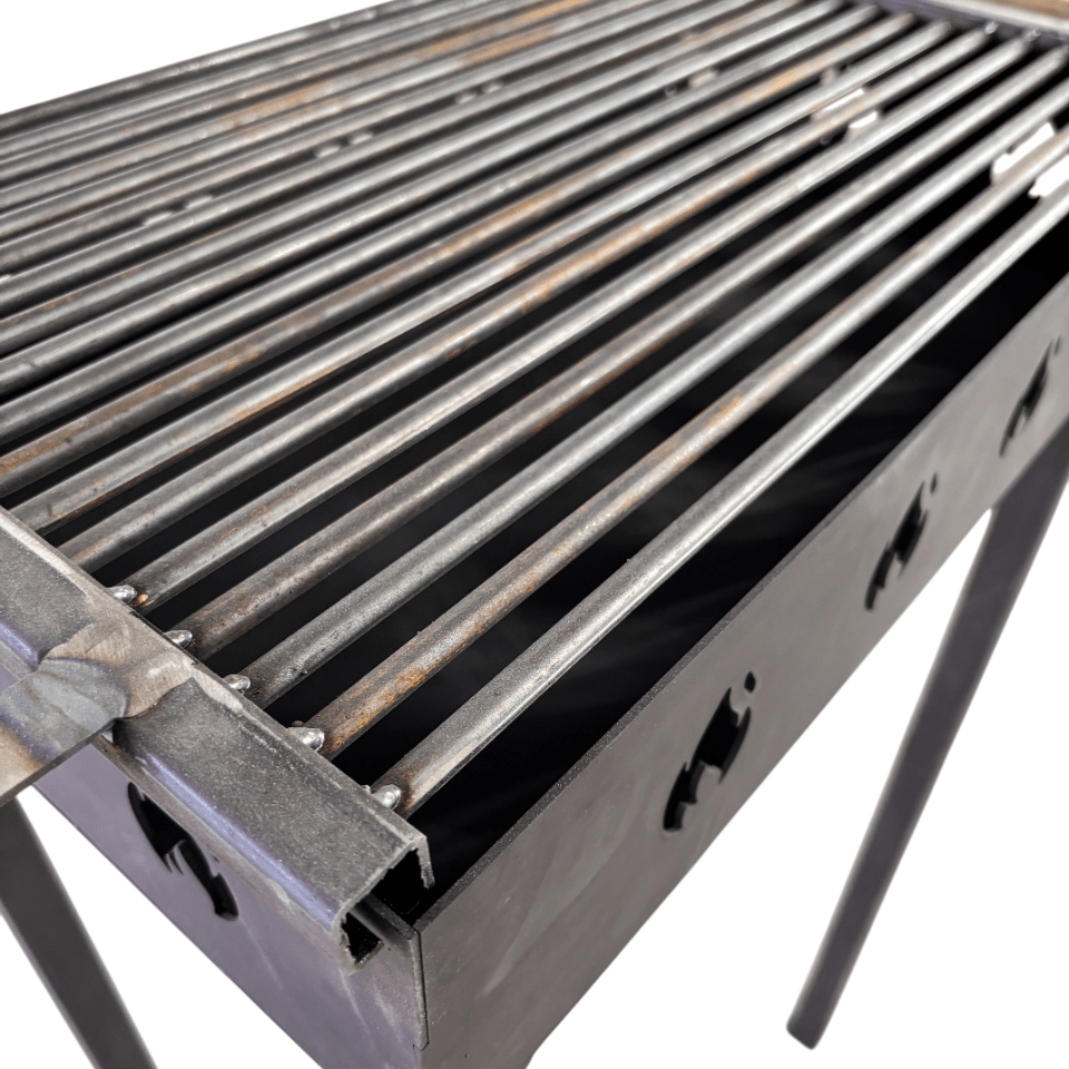 Gratar Gradina 50 x 35 cm cu bare rotunde din otel 8mm , pentru camping, Picnic - BUZ.RO