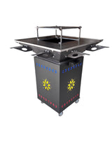 Gratar Gradina cu plita 10 mm Fire Pit 75x75 cm din fier pe lemne, pentru terasa FARA BLAT DE LEMN - BUZ.RO