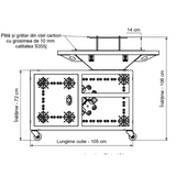 Gratar gradina cu plita 75 cm + blat lemn Firepit din otel 10 mm - BUZ.RO