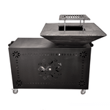 Gratar gradina cu plita 75 cm + masa lucru ,Fire Pit otel 10 mm - BUZ.RO