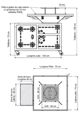 Gratar gradina cu plita 75 cm + masa lucru ,Fire Pit otel 10 mm - BUZ.RO