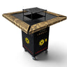 Gratar gradina cu plita 75x75 cm, Fire Pit din otel 10 mm pe lemne cu BLAT DE LEMN Ars - BUZ.RO
