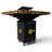 Gratar gradina cu plita 75x75 cm, Fire Pit din otel 10 mm pe lemne cu BLAT DE LEMN Ars - BUZ.RO