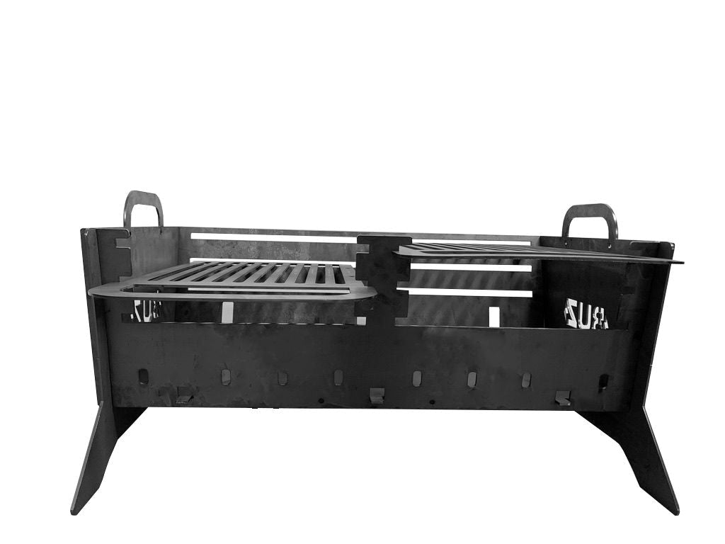 Gratar Gradina, din otel carbon, pentru camping, gradina, pliabil, 65.6x48.6x35.7cm, grosime 3mm - BUZ.RO