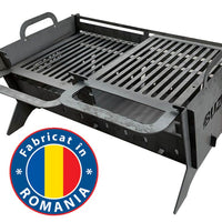 Gratar Gradina, din otel carbon, pentru camping, gradina, pliabil, 65.6x48.6x35.7cm, grosime 3mm
