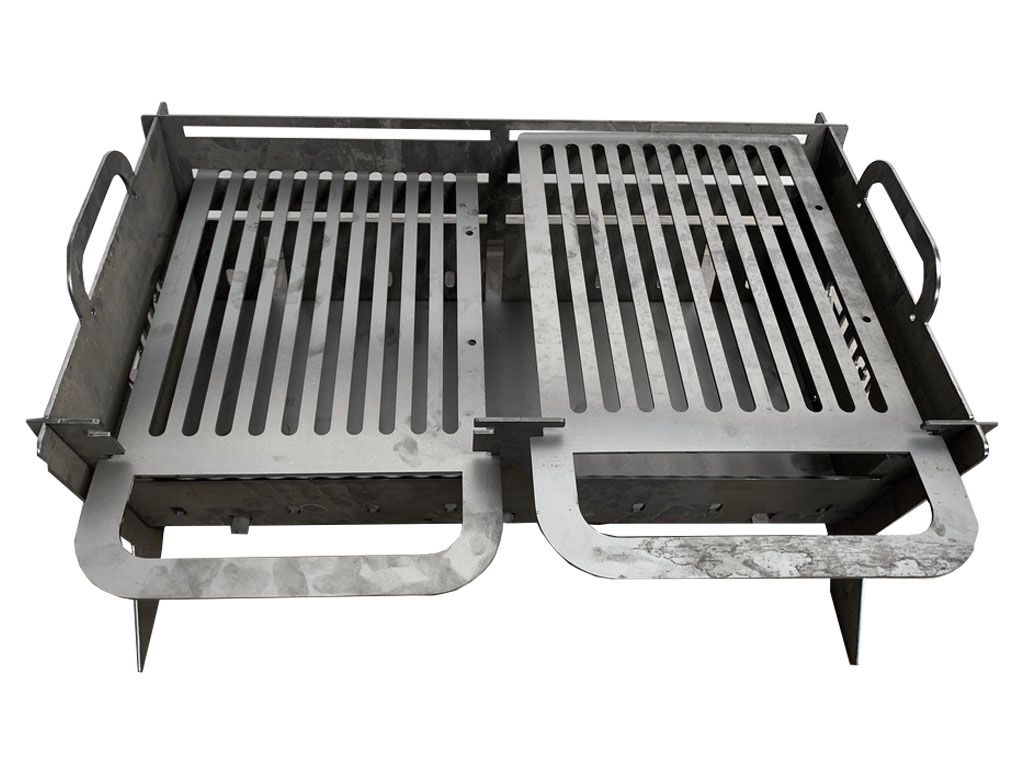 Gratar Gradina, din otel carbon, pentru camping, gradina, pliabil, 65.6x48.6x35.7cm, grosime 3mm - BUZ.RO