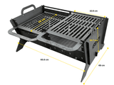 Gratar Gradina, din otel carbon, pentru camping, gradina, pliabil, 65.6x48.6x35.7cm, grosime 3mm - BUZ.RO