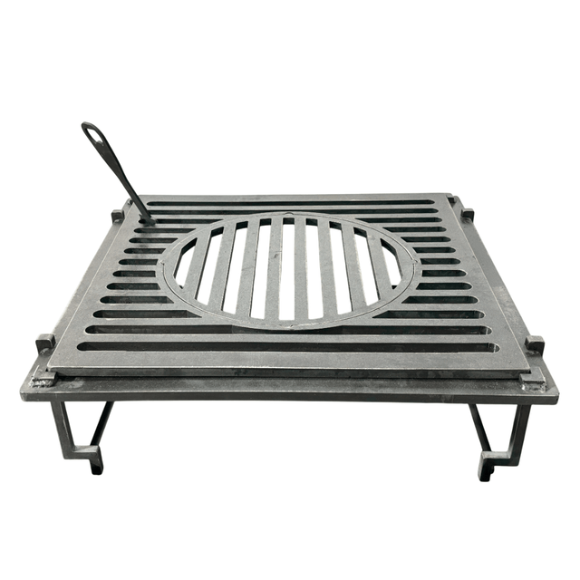 Gratar Gradina Fire Pit cu plita 95x 95 cm din otel 10 mm, FARA blat de lemn 95 x 95 m - BUZ.RO